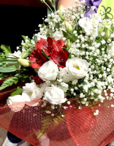 Bouquet laurea Giulia bianco e rosso